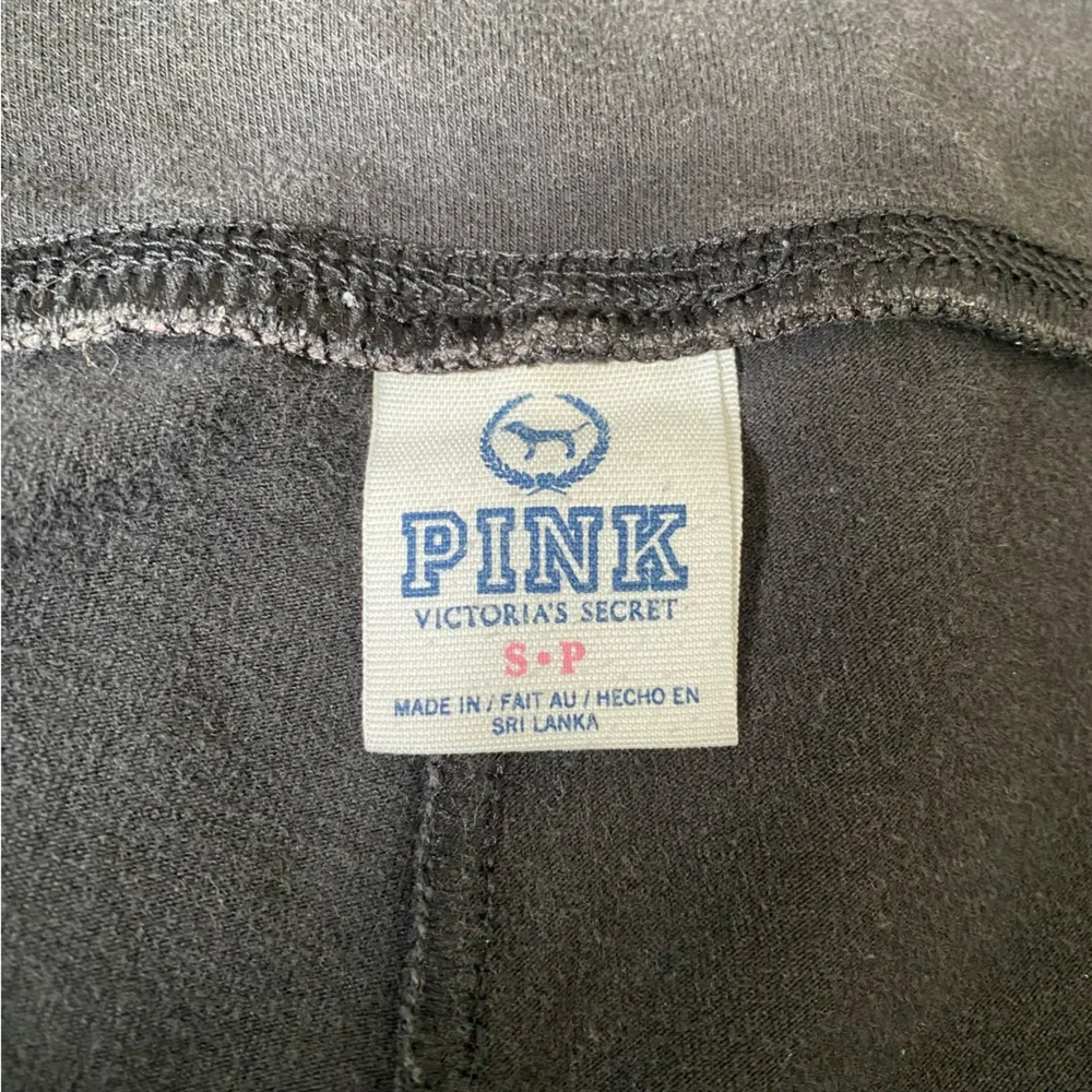 PINK Victoria's Secret Black Yoga Booty Shorts with Pink Leopard Accents - Picture 3 of 4